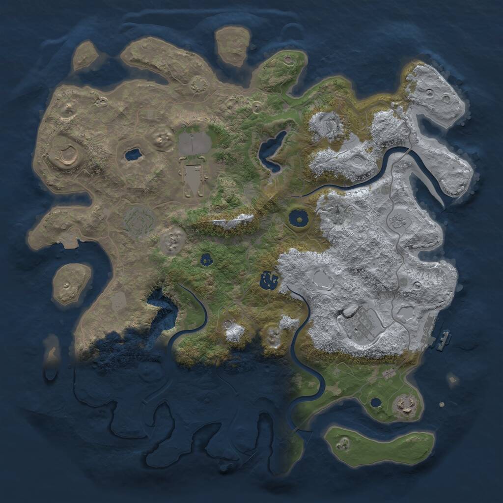 Rust Map: Procedural Map, Size: 4000, Seed: 945683044, 12 Monuments