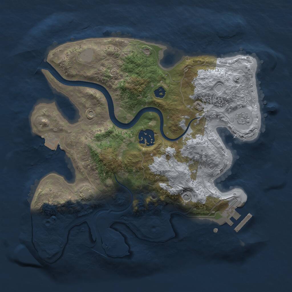 Rust Map: Procedural Map, Size: 2600, Seed: 1055638296, 6 Monuments