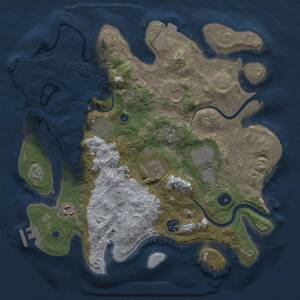 Thumbnail Rust Map: Procedural Map, Size: 3500, Seed: 1751262566, 12 Monuments