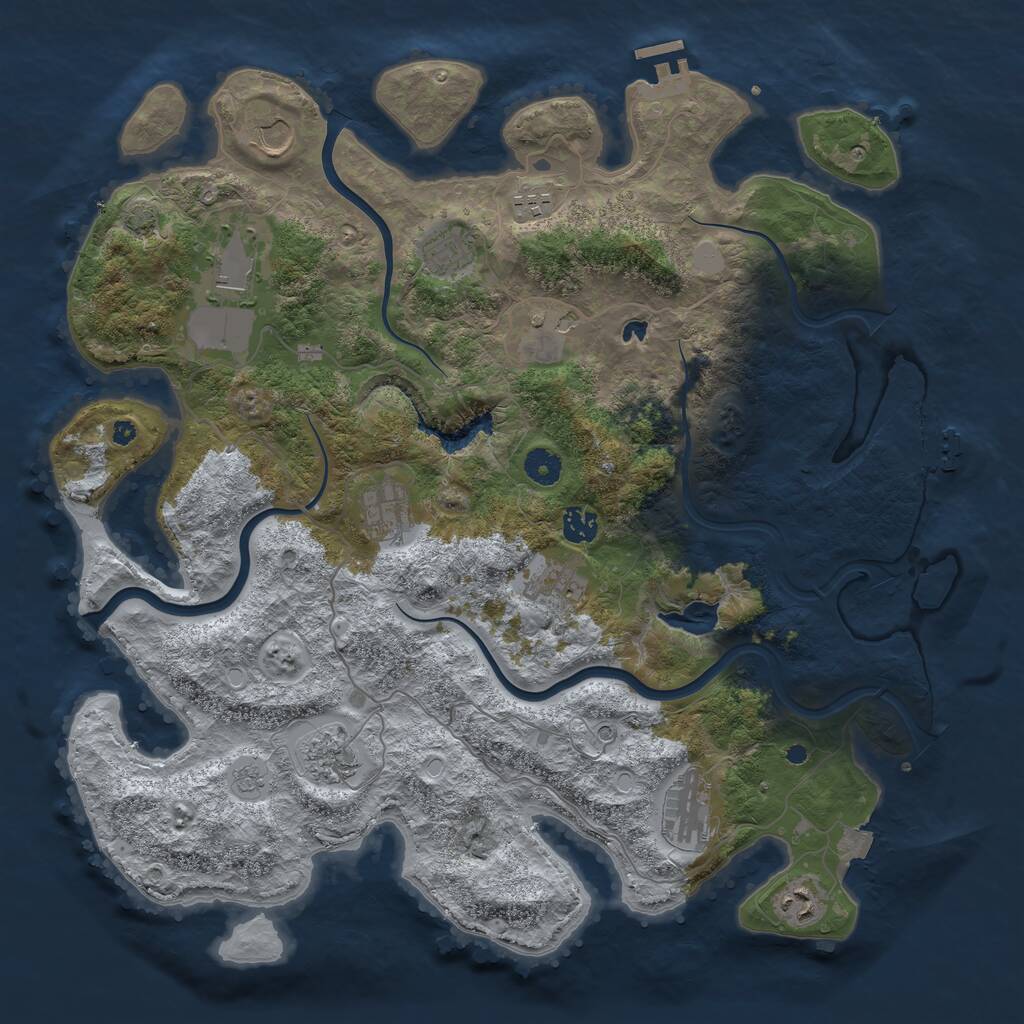 Rust Map: Procedural Map, Size: 4200, Seed: 4284050, 17 Monuments