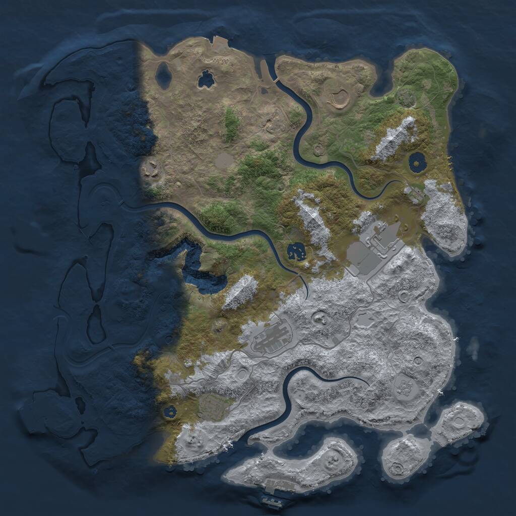 Rust Map: Procedural Map, Size: 4000, Seed: 856609171, 12 Monuments