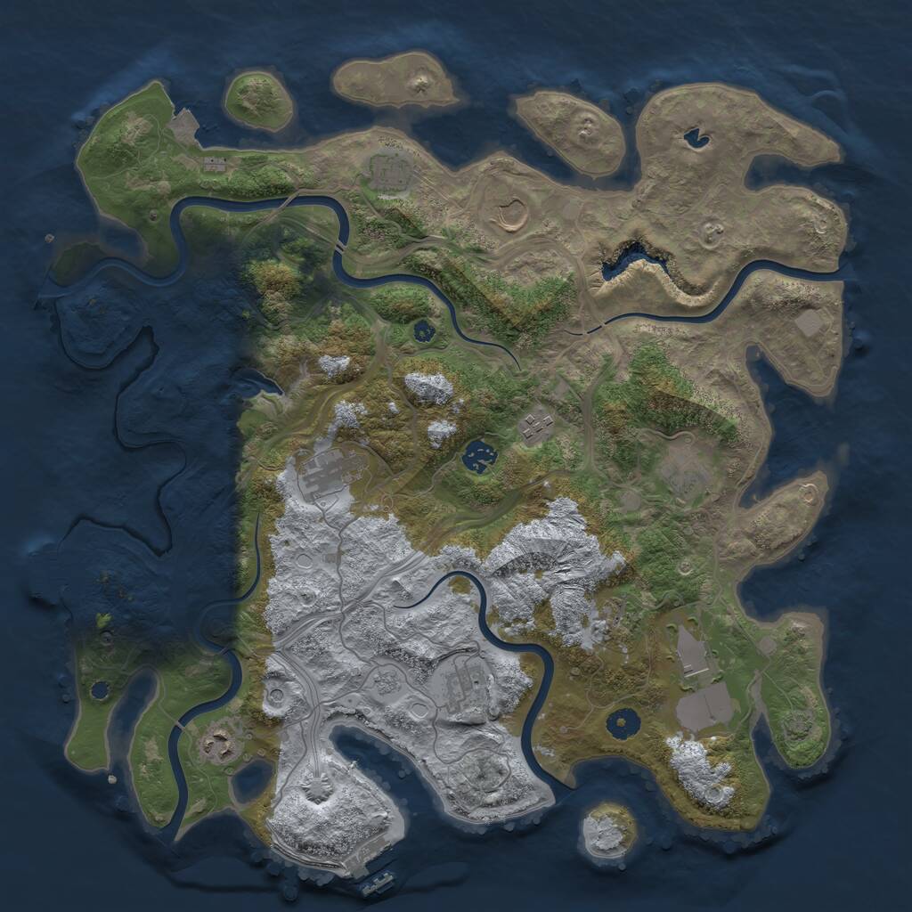 Rust Map: Procedural Map, Size: 4250, Seed: 1738623896, 16 Monuments