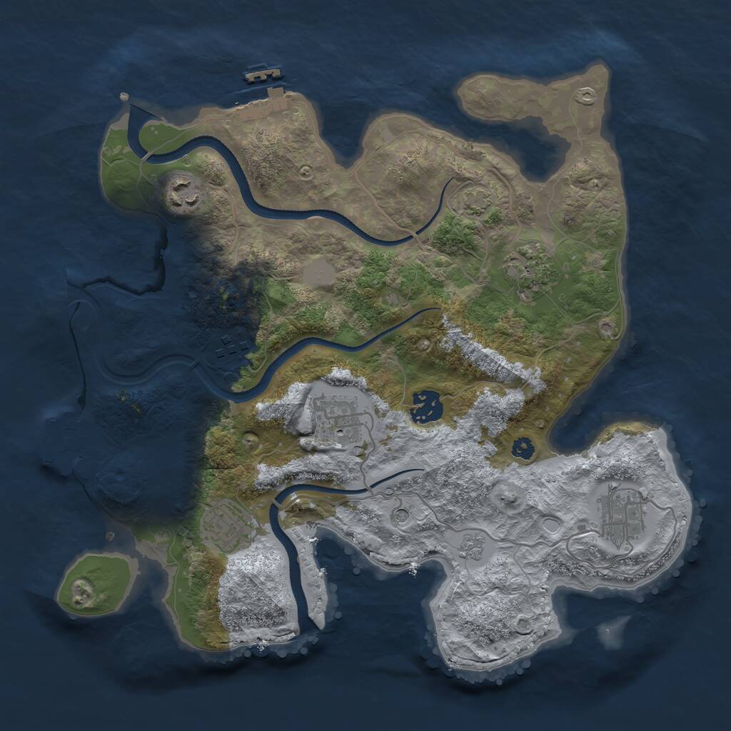 Rust Map: Procedural Map, Size: 3250, Seed: 2002643437, 13 Monuments