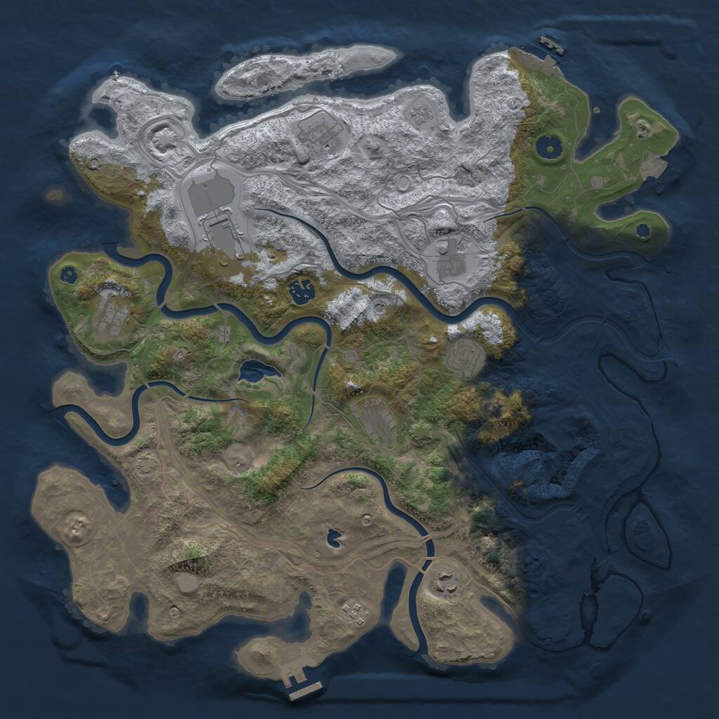 Rust Map: Procedural Map, Size: 4250, Seed: 557443196, 15 Monuments