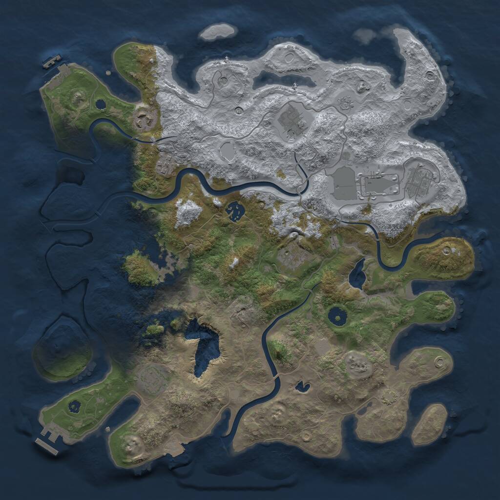 Rust Map: Procedural Map, Size: 4000, Seed: 1552835842, 15 Monuments