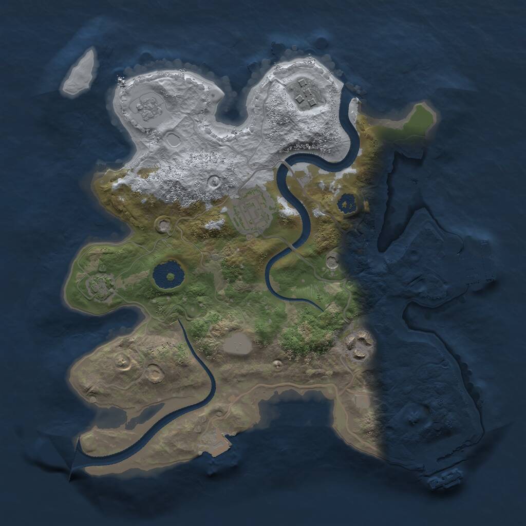 Rust Map: Procedural Map, Size: 2700, Seed: 306146278, 9 Monuments