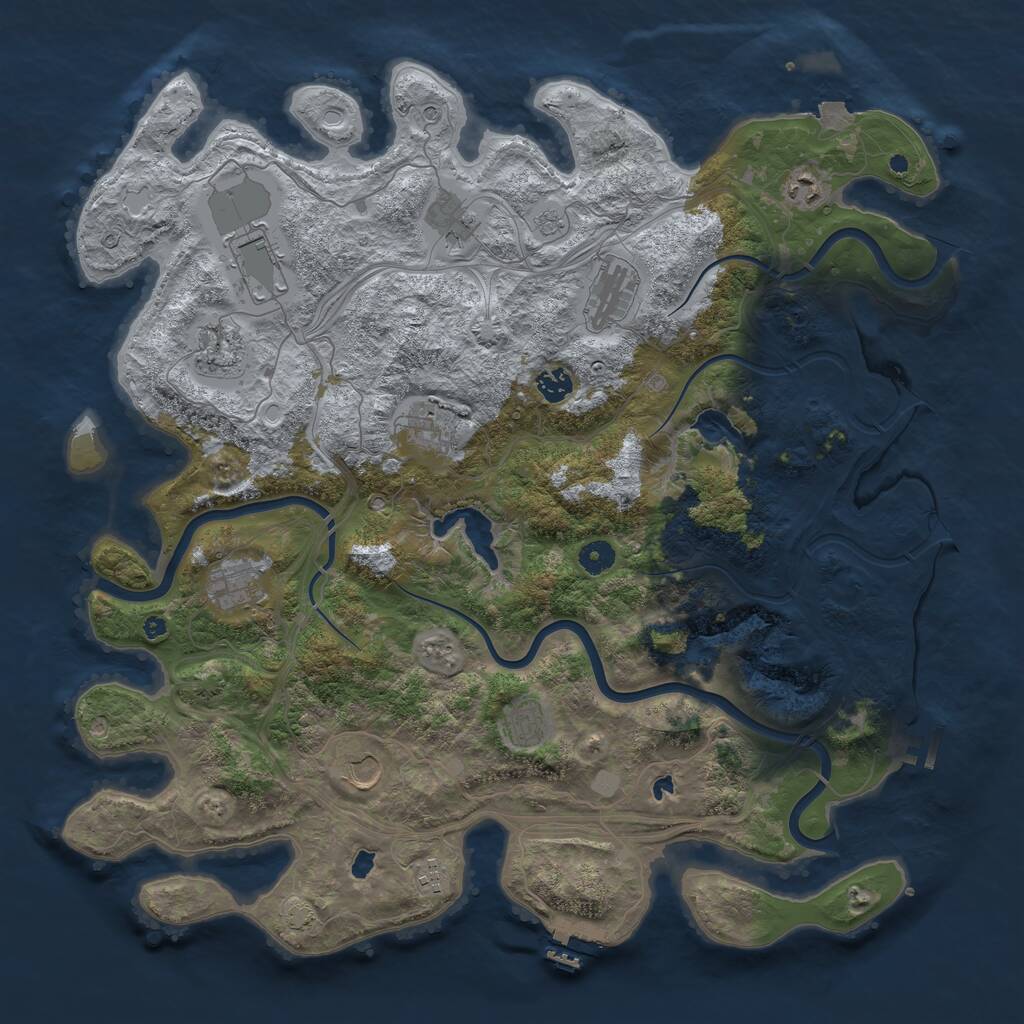 Rust Map: Procedural Map, Size: 4500, Seed: 1695982741, 17 Monuments