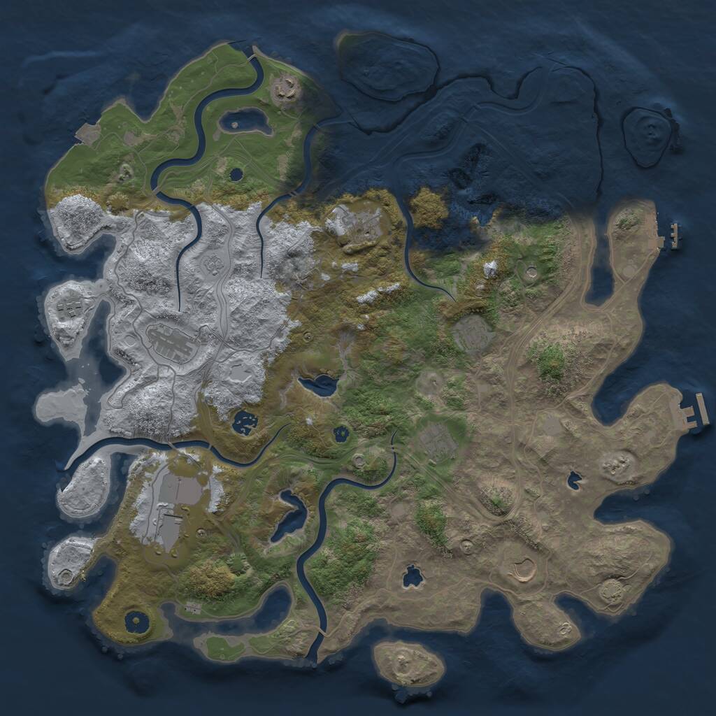 Rust Map: Procedural Map, Size: 4500, Seed: 38820, 15 Monuments