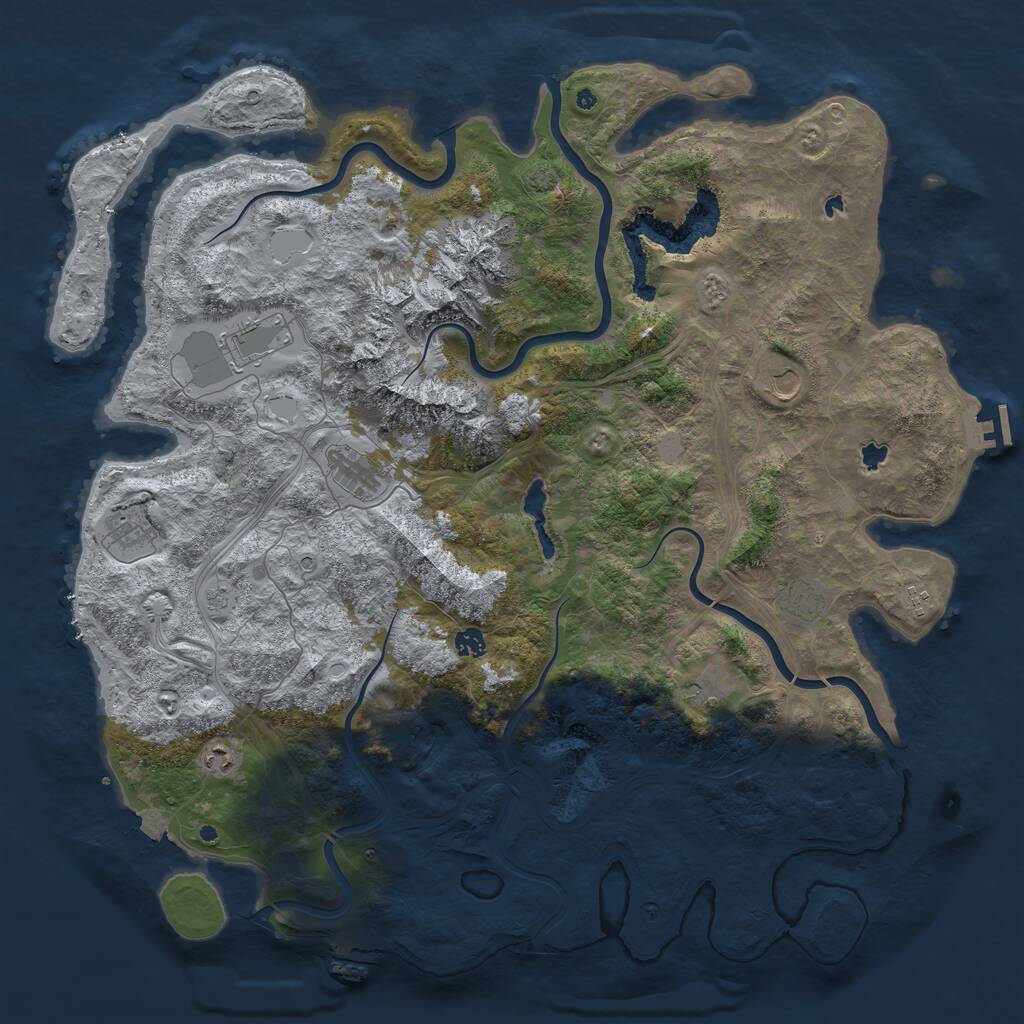 Rust Map: Procedural Map, Size: 5000, Seed: 81, 15 Monuments