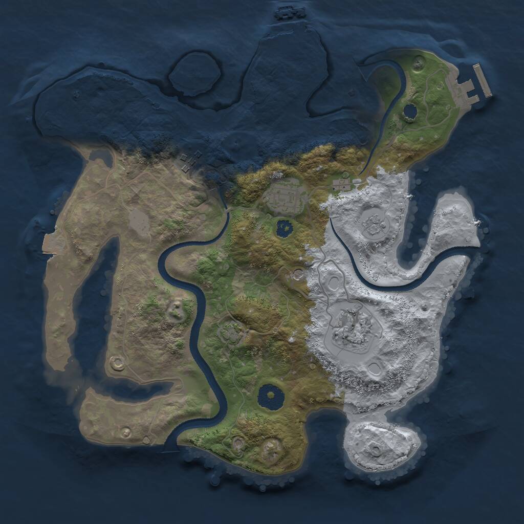 Rust Map: Procedural Map, Size: 3000, Seed: 20277, 9 Monuments