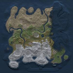 Thumbnail Rust Map: Procedural Map, Size: 3750, Seed: 15505413, 14 Monuments