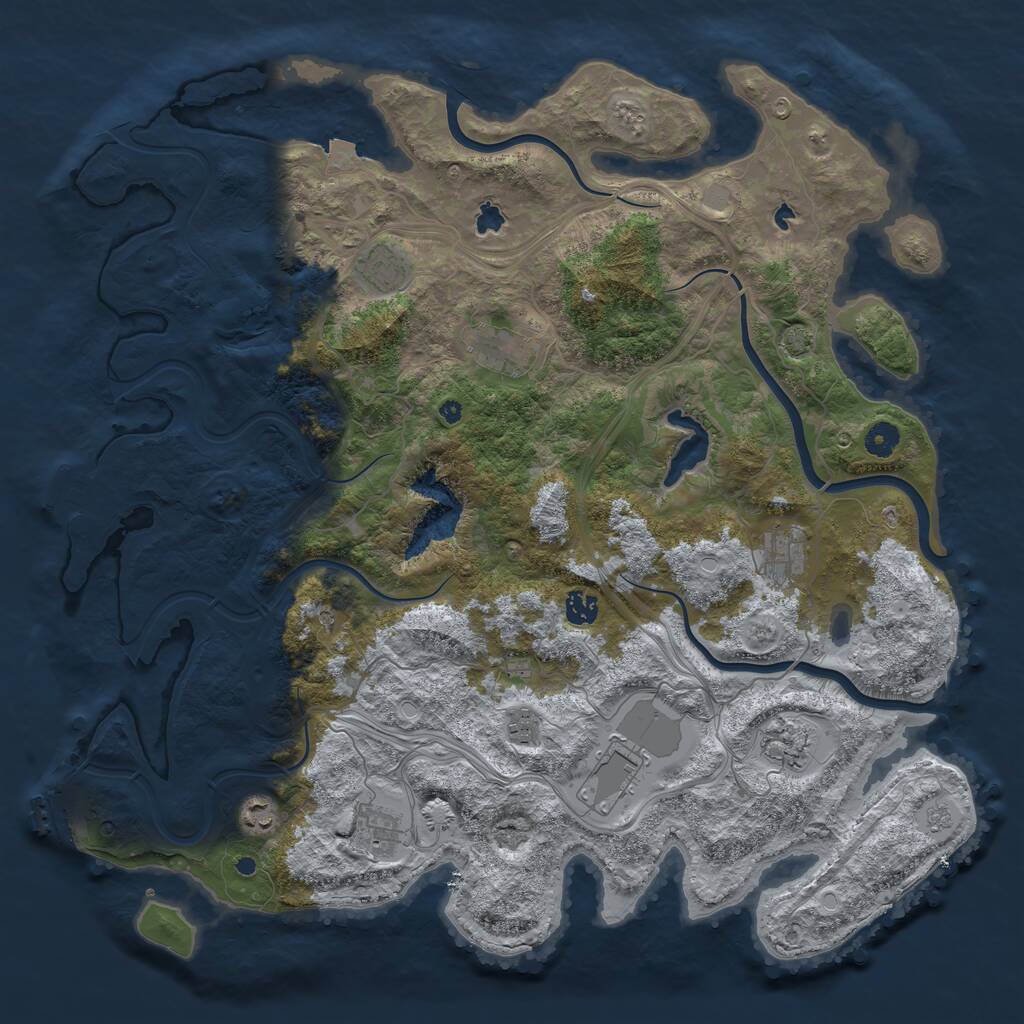 Rust Map: Procedural Map, Size: 4500, Seed: 1409822661, 15 Monuments