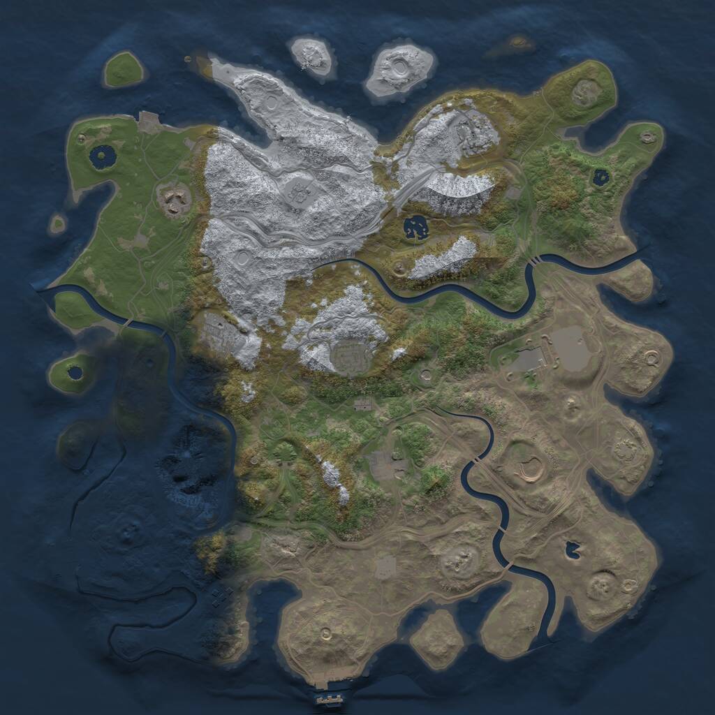 Rust Map: Procedural Map, Size: 4250, Seed: 1650049989, 15 Monuments