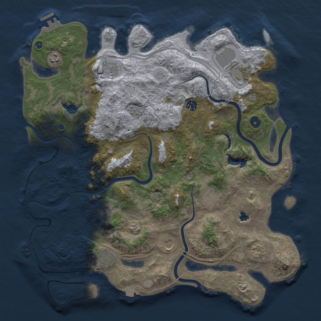 Rust Map: Procedural Map, Size: 4415, Seed: 1729518944, 16 Monuments