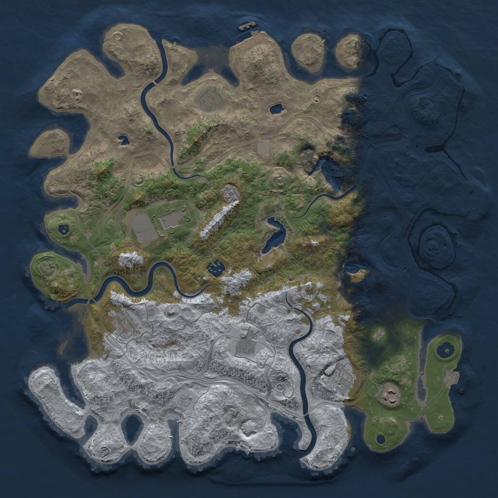 Rust Map: Procedural Map, Size: 4500, Seed: 429769473, 14 Monuments