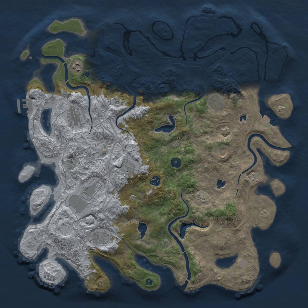 Rust Map: Procedural Map, Size: 4500, Seed: 812625488, 15 Monuments