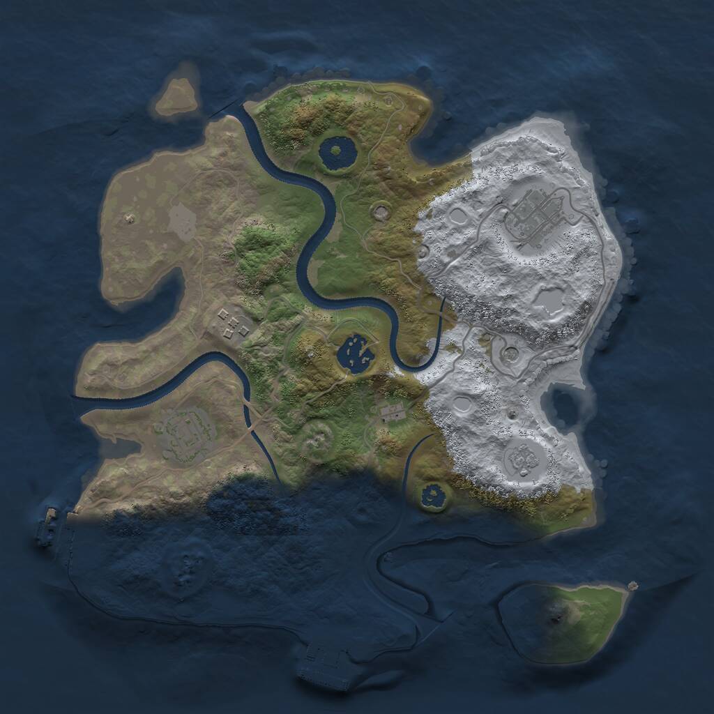 Rust Map: Procedural Map, Size: 3000, Seed: 2085191360, 9 Monuments