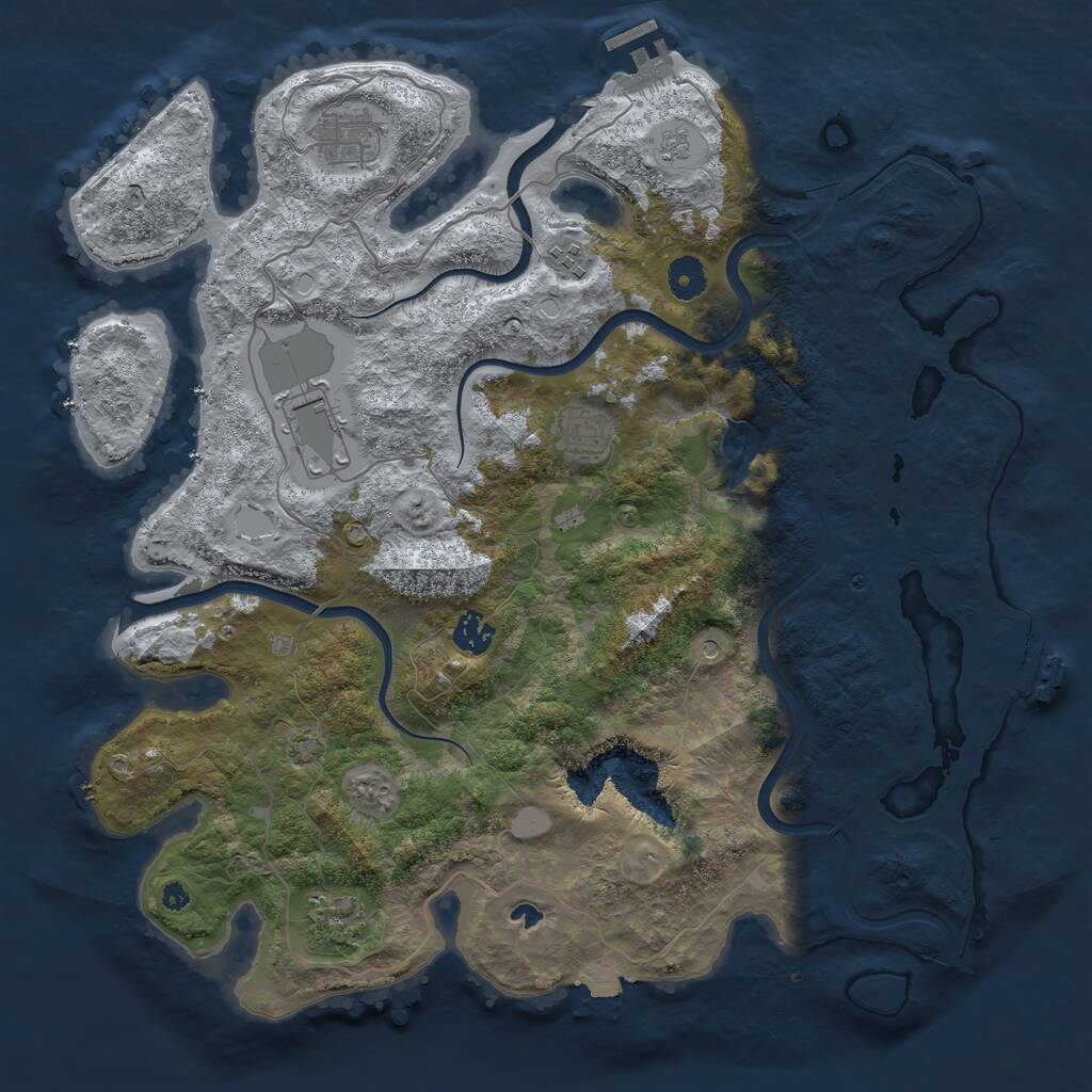 Rust Map: Procedural Map, Size: 4000, Seed: 325348809, 12 Monuments