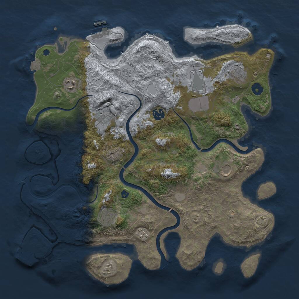 Rust Map: Procedural Map, Size: 3800, Seed: 167, 14 Monuments