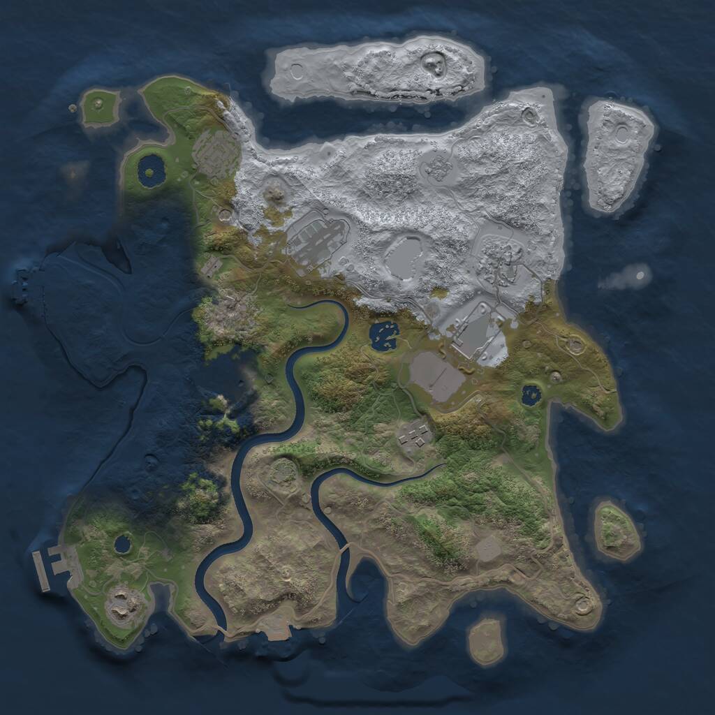 Rust Map: Procedural Map, Size: 3500, Seed: 6729, 14 Monuments