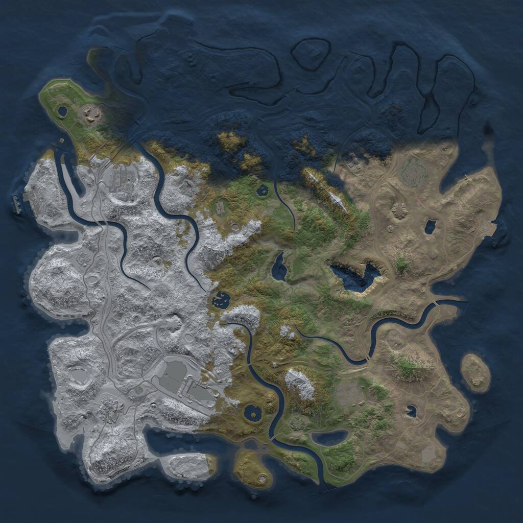 Rust Map: Procedural Map, Size: 4500, Seed: 37559948, 14 Monuments