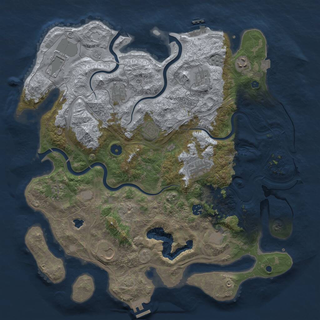 Rust Map: Procedural Map, Size: 4250, Seed: 281538073, 17 Monuments