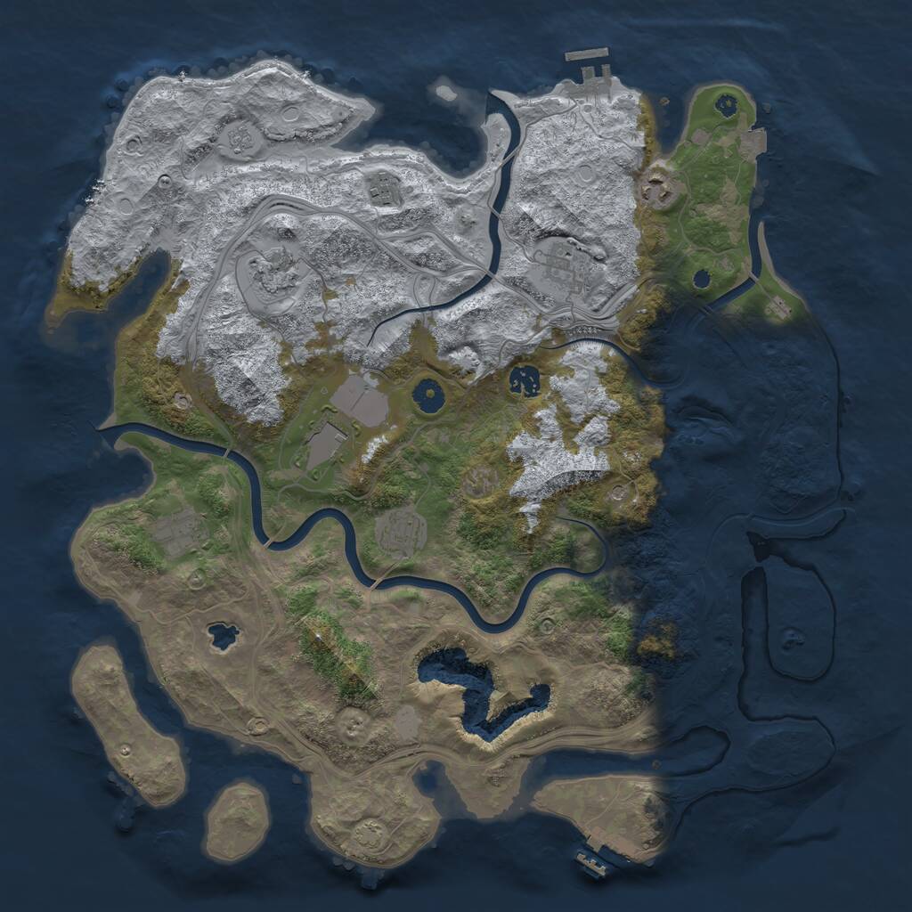 Rust Map: Procedural Map, Size: 4250, Seed: 281538073, 14 Monuments