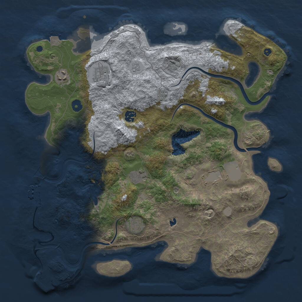 Rust Map: Procedural Map, Size: 4000, Seed: 49237962, 13 Monuments