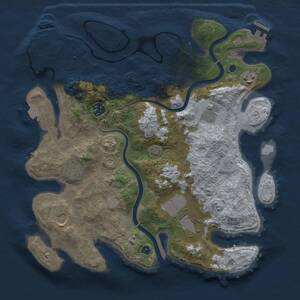 Thumbnail Rust Map: Procedural Map, Size: 3500, Seed: 587546525, 12 Monuments