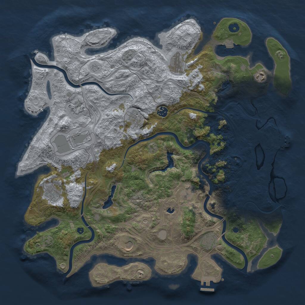 Rust Map: Procedural Map, Size: 4500, Seed: 25524741, 17 Monuments
