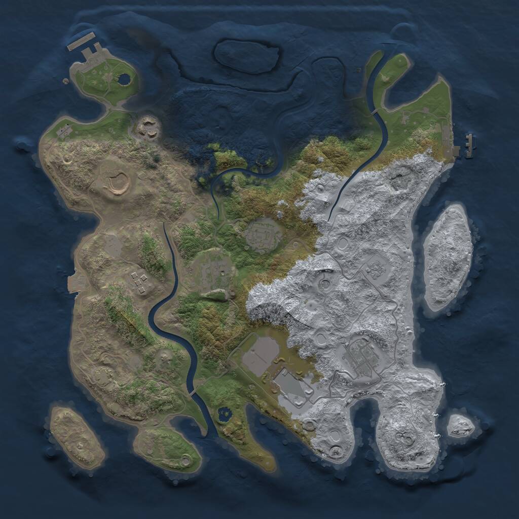 Rust Map: Procedural Map, Size: 3500, Seed: 1206806, 13 Monuments