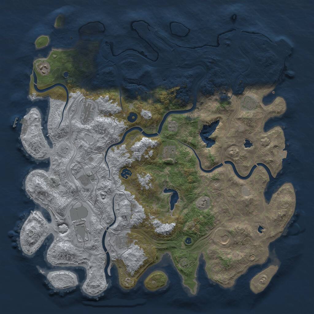 Rust Map: Procedural Map, Size: 4700, Seed: 25103117, 16 Monuments