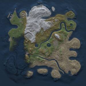 Thumbnail Rust Map: Procedural Map, Size: 3500, Seed: 1845738274, 11 Monuments