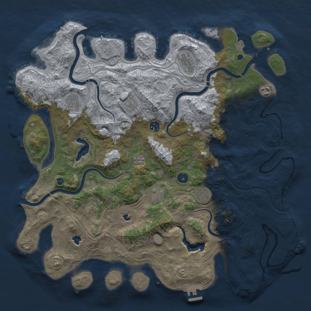 Rust Map: Procedural Map, Size: 4500, Seed: 208728353, 15 Monuments
