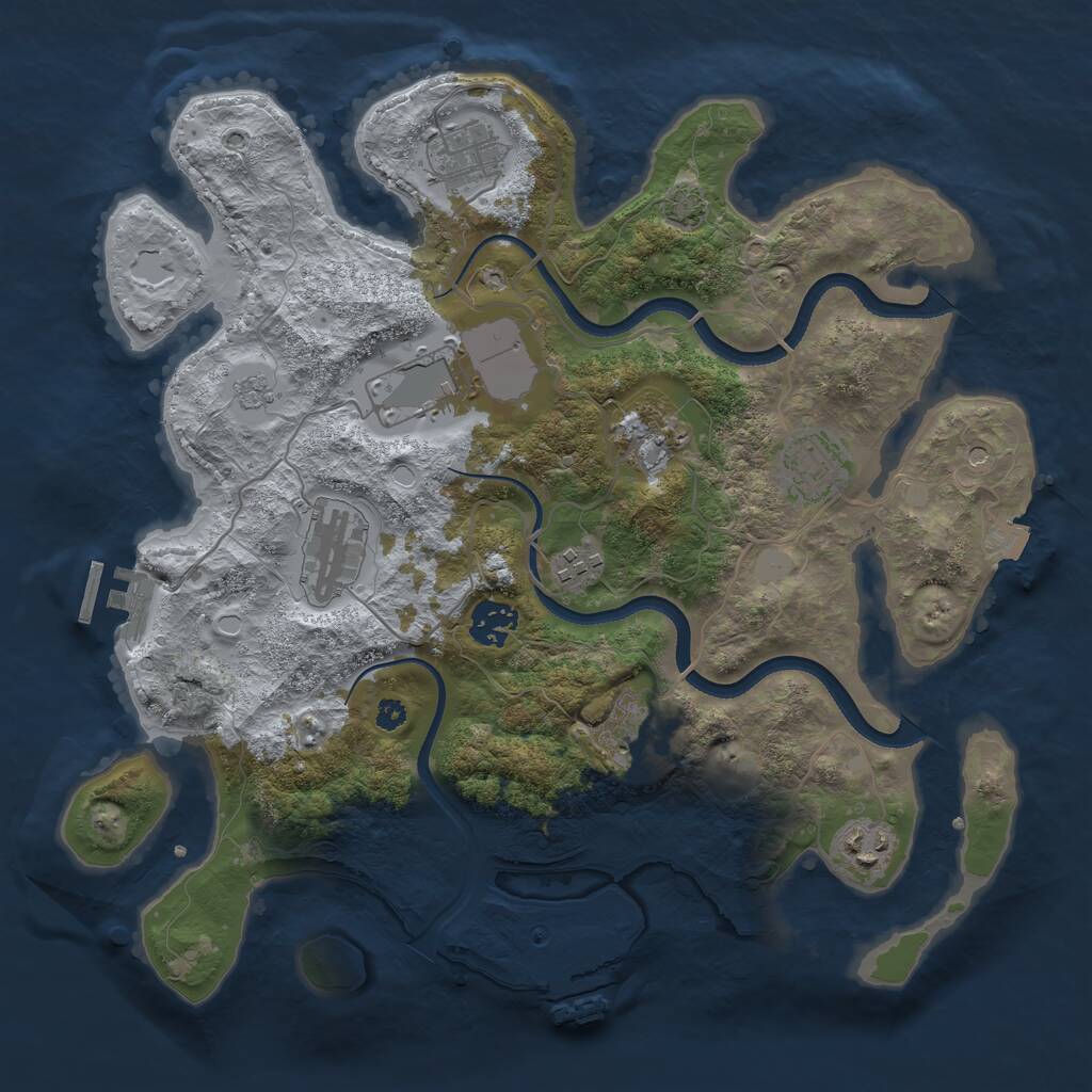 Rust Map: Procedural Map, Size: 3500, Seed: 236825055, 15 Monuments