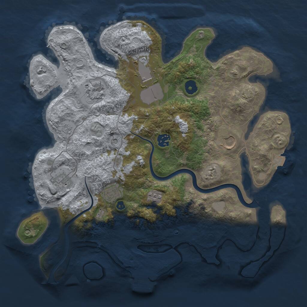 Rust Map: Procedural Map, Size: 3500, Seed: 236825055, 12 Monuments