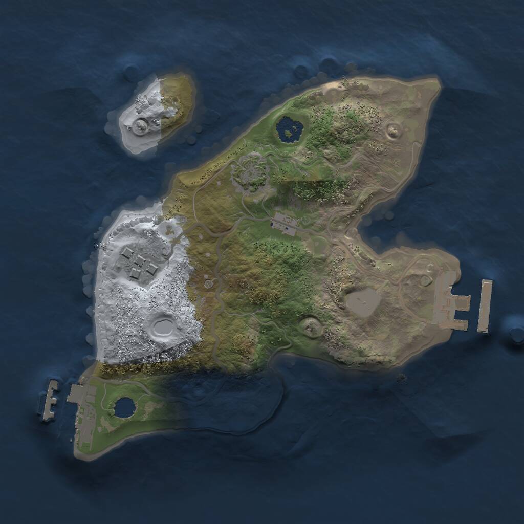 Rust Map: Procedural Map, Size: 2000, Seed: 1876129255, 5 Monuments