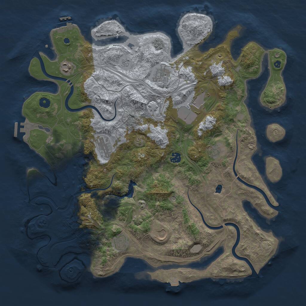 Rust Map: Procedural Map, Size: 4250, Seed: 24886, 15 Monuments