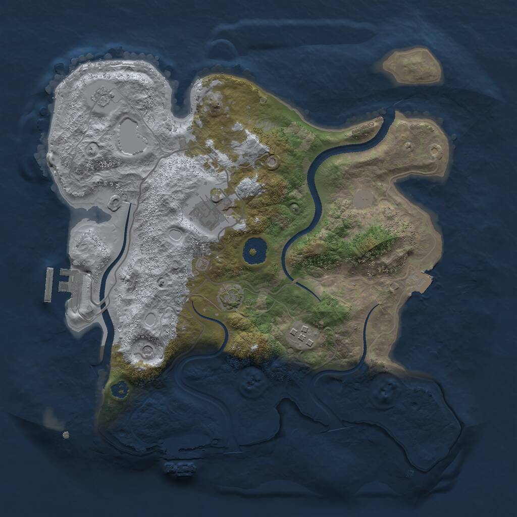 Rust Map: Procedural Map, Size: 3000, Seed: 193504908, 8 Monuments