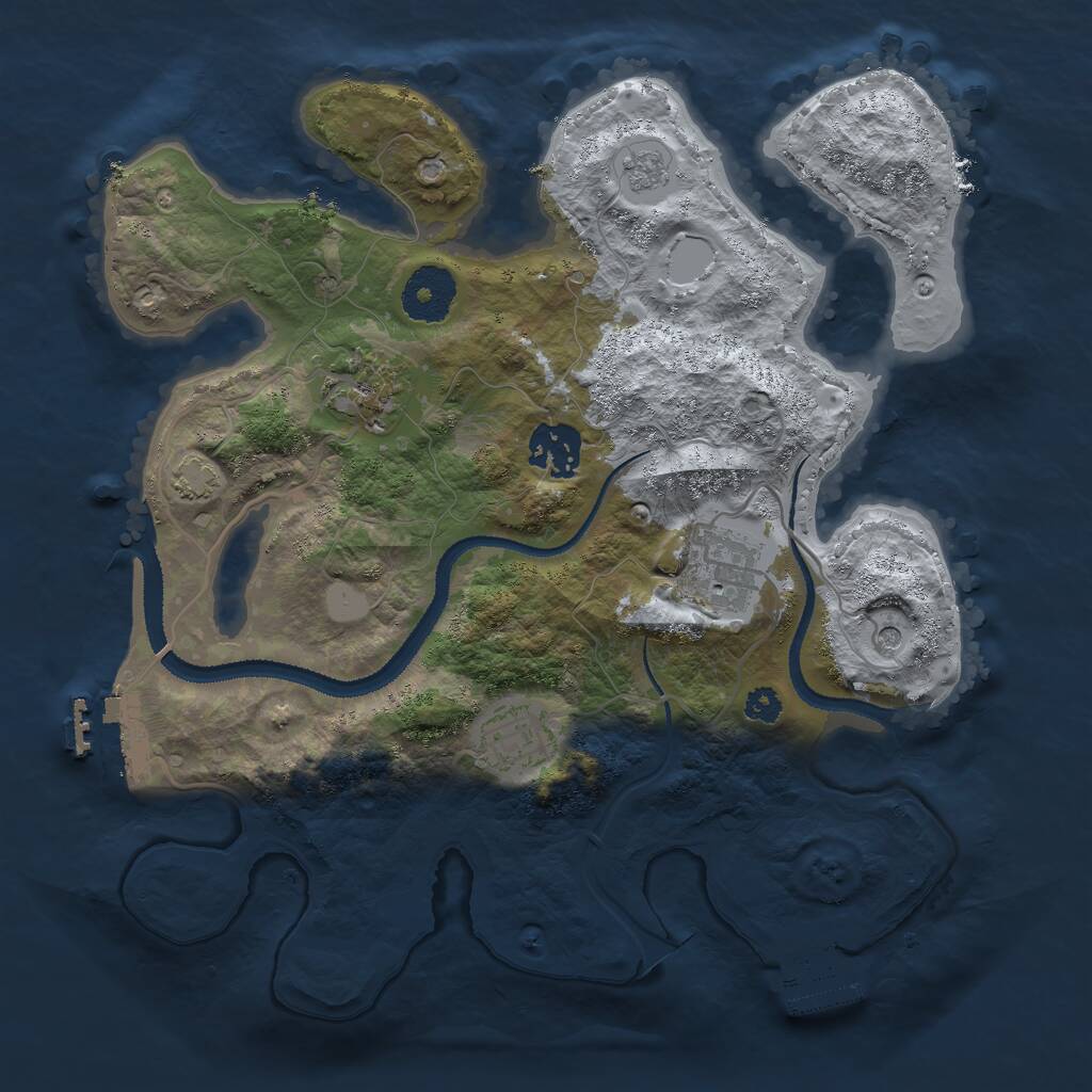 Rust Map: Procedural Map, Size: 3000, Seed: 18248, 10 Monuments