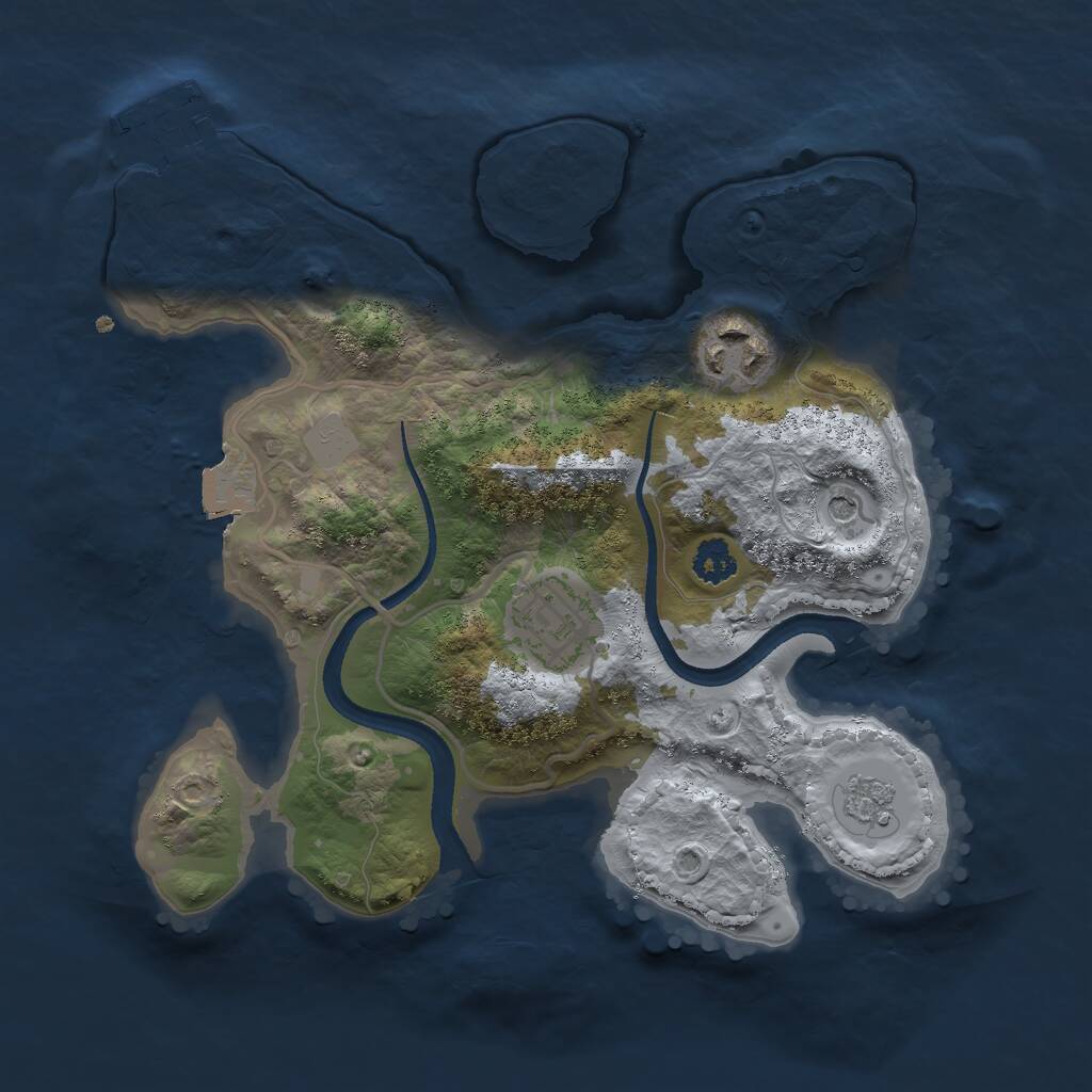 Rust Map: Procedural Map, Size: 2500, Seed: 795680460, 6 Monuments