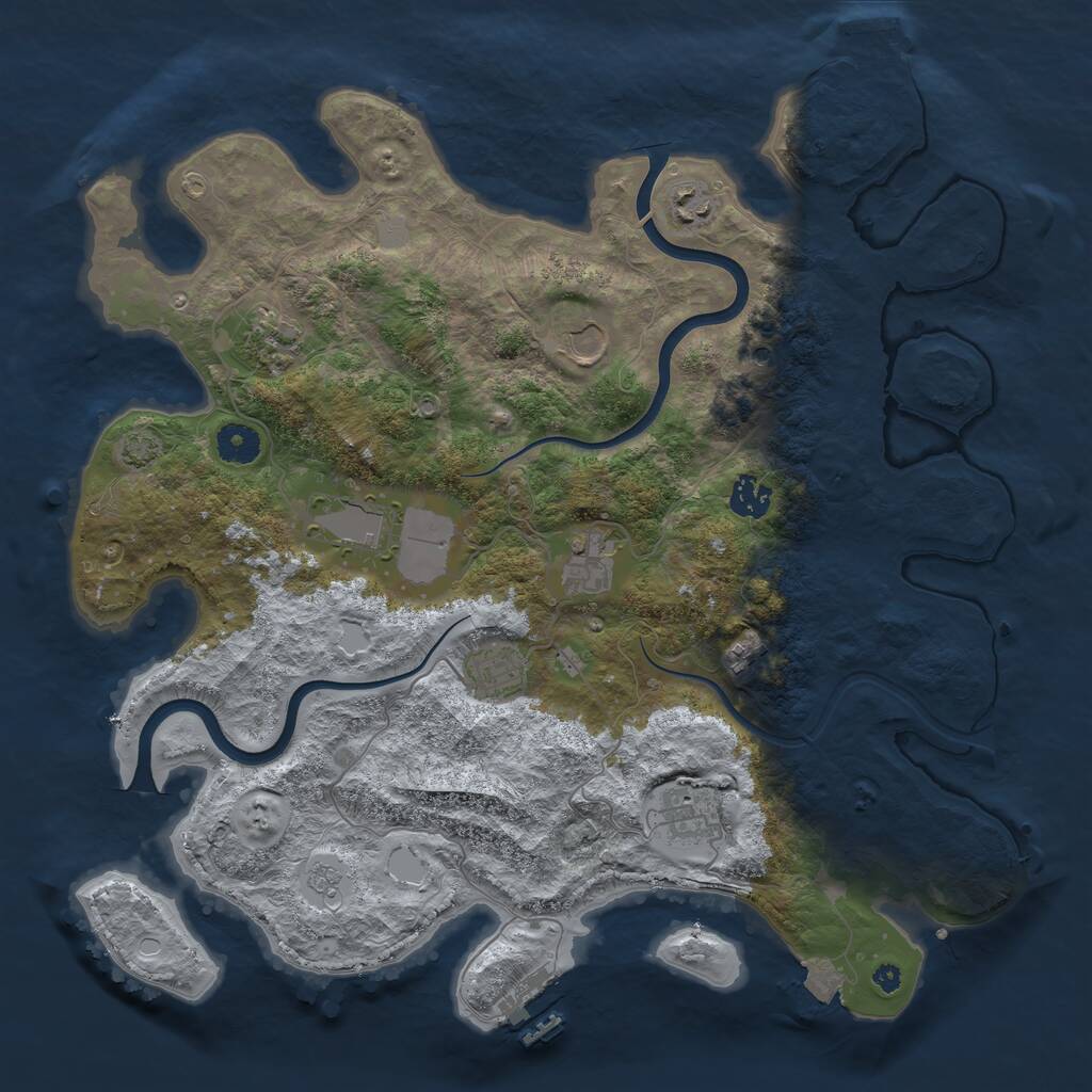 Rust Map: Procedural Map, Size: 3900, Seed: 562960204, 15 Monuments