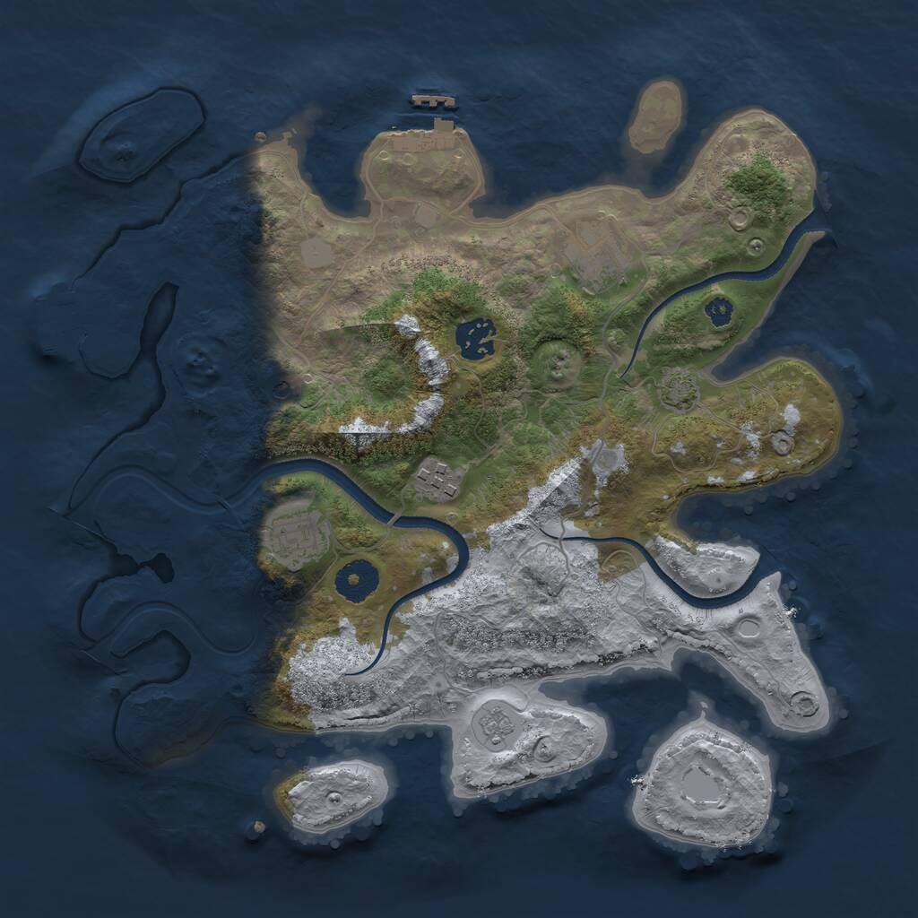 Rust Map: Procedural Map, Size: 3300, Seed: 979115843, 10 Monuments