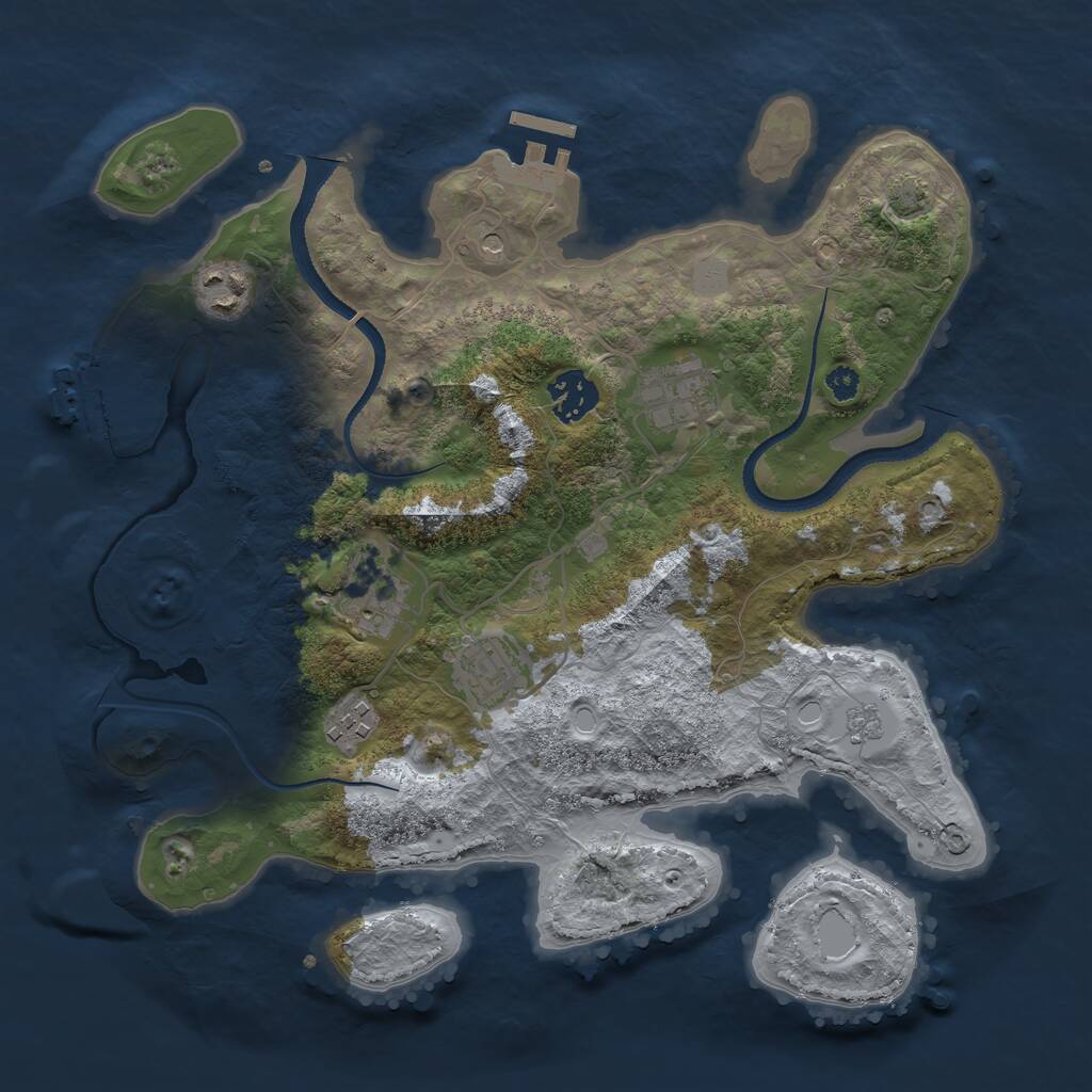 Rust Map: Procedural Map, Size: 3300, Seed: 979115843, 12 Monuments