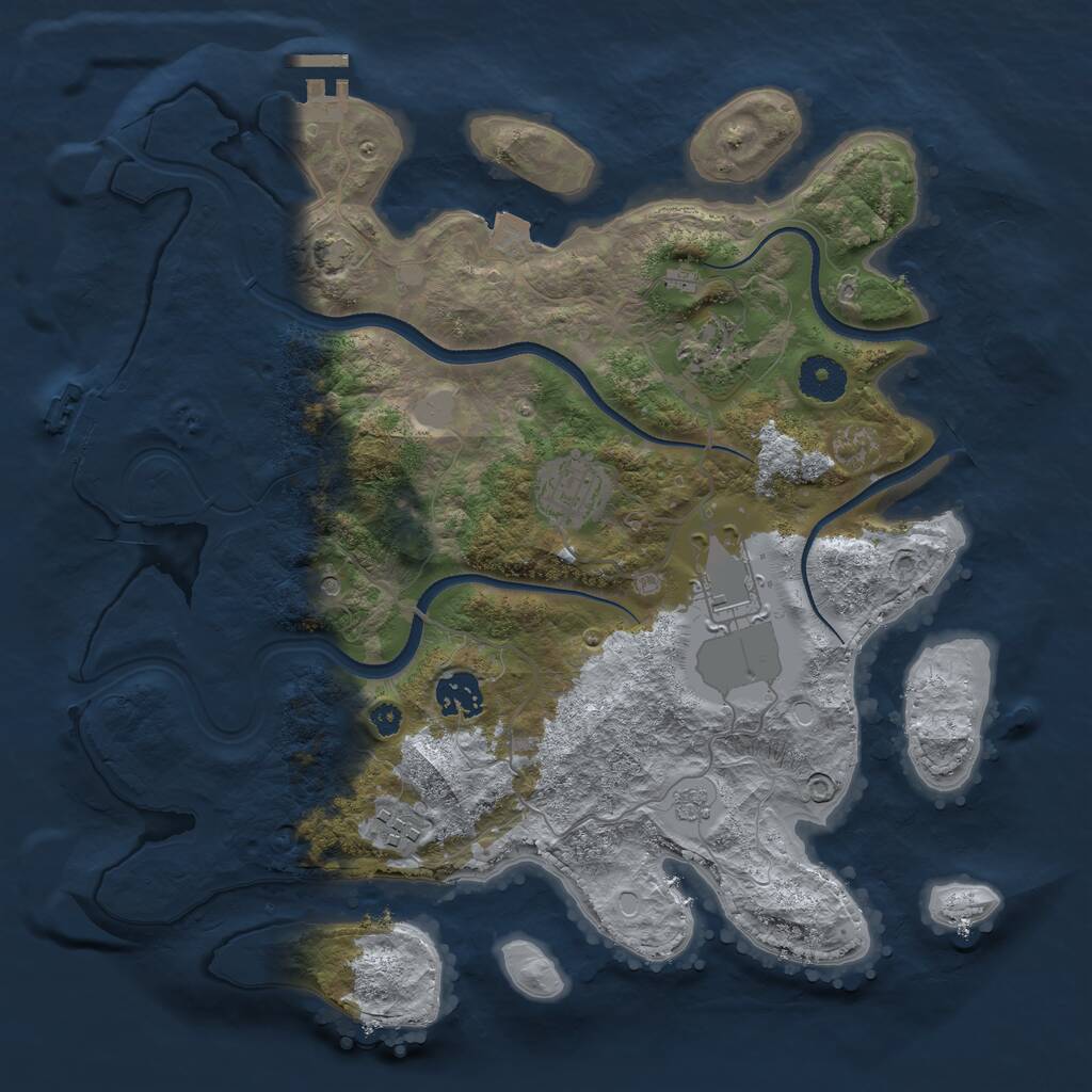 Rust Map: Procedural Map, Size: 3500, Seed: 1617946306, 11 Monuments