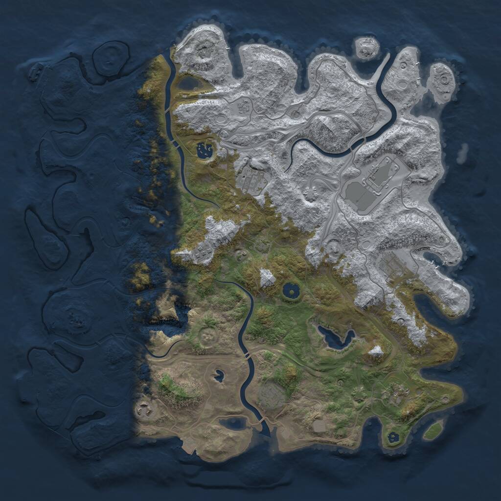 Rust Map: Procedural Map, Size: 4500, Seed: 61916237, 14 Monuments