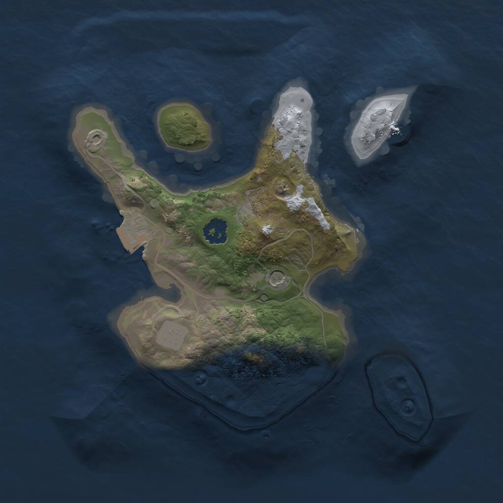 Rust Map: Procedural Map, Size: 2000, Seed: 1730746137, 2 Monuments