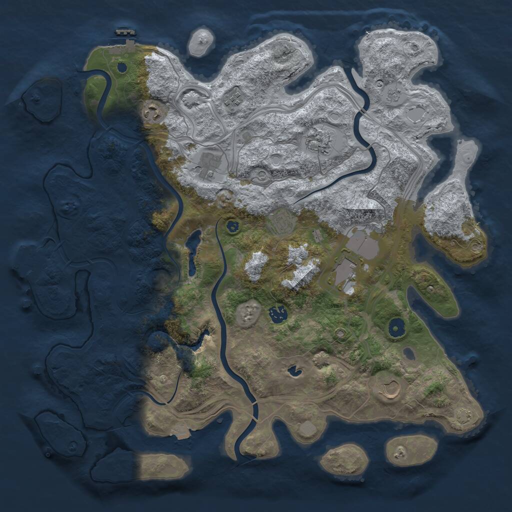 Rust Map: Procedural Map, Size: 4250, Seed: 1289664100, 14 Monuments