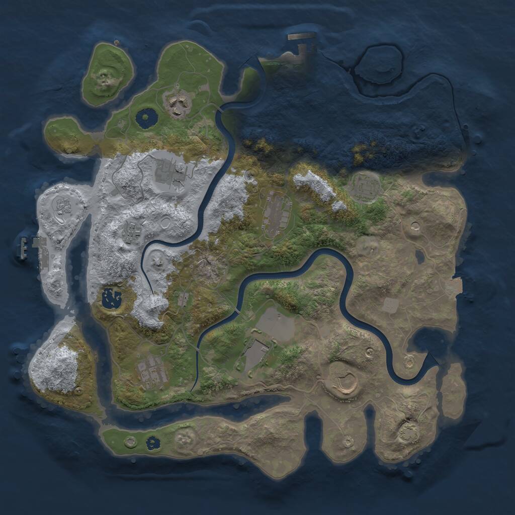 Rust Map: Procedural Map, Size: 3700, Seed: 110607900, 15 Monuments