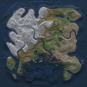 Thumbnail Rust Map: Procedural Map, Size: 3500, Seed: 239609877, 14 Monuments